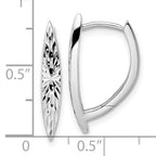 Sterling Silver Rhod-plated D/C Hoop Earrings