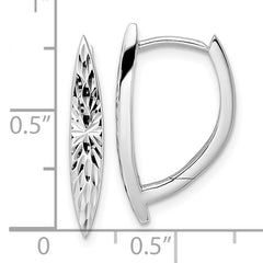 Sterling Silver Rhod-plated D/C Hoop Earrings