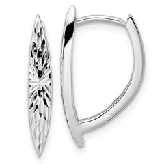 Sterling Silver Rhod-plated D/C Hoop Earrings