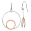 Sterling Silver Rh-p Rose-tone Polished Dangle Earrings