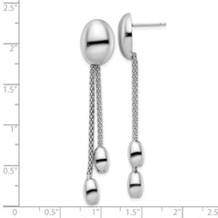 Sterling Silver Rhod-plated Polished Post Dangle Earrings