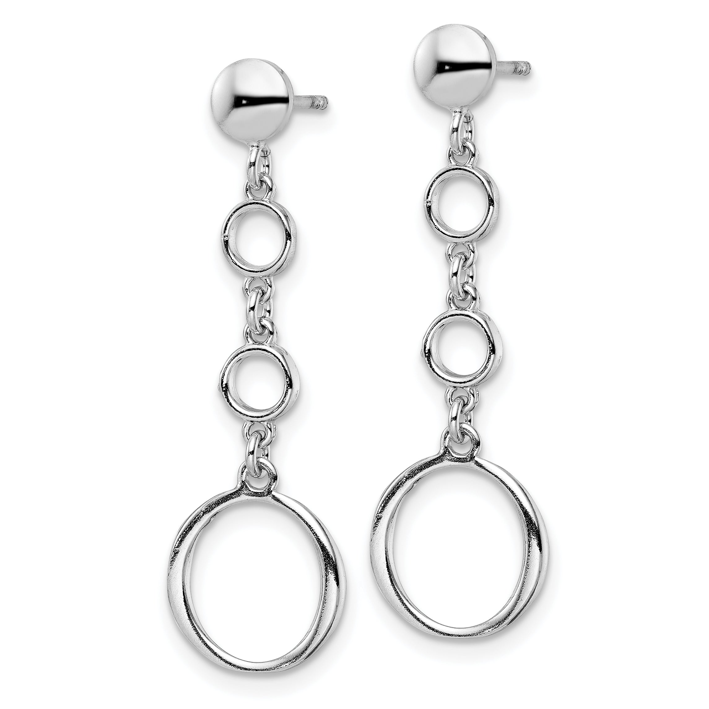 Sterling Silver Rhod-plated Post Dangle Earrings Secondary image