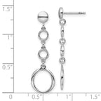 Sterling Silver Rhod-plated Post Dangle Earrings