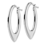 Sterling Silver Rhod-plated Polished Oval Hoop Earrings