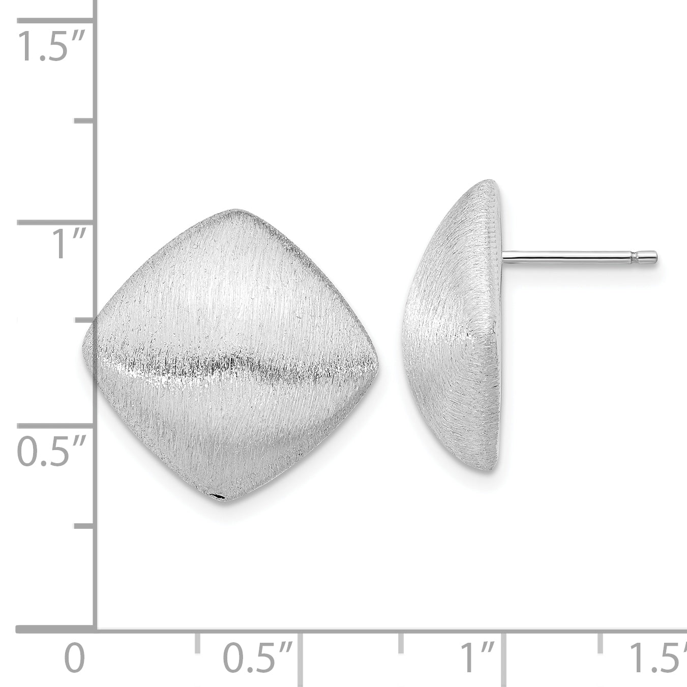 Sterling Silver Rhodium-plated Etched Square Post Earrings