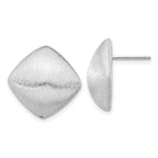 Sterling Silver Rhodium-plated Etched Square Post Earrings