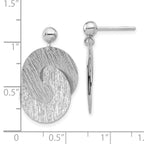 Sterling Silver Rhodium-plated Etched Circles Dangle Earrings