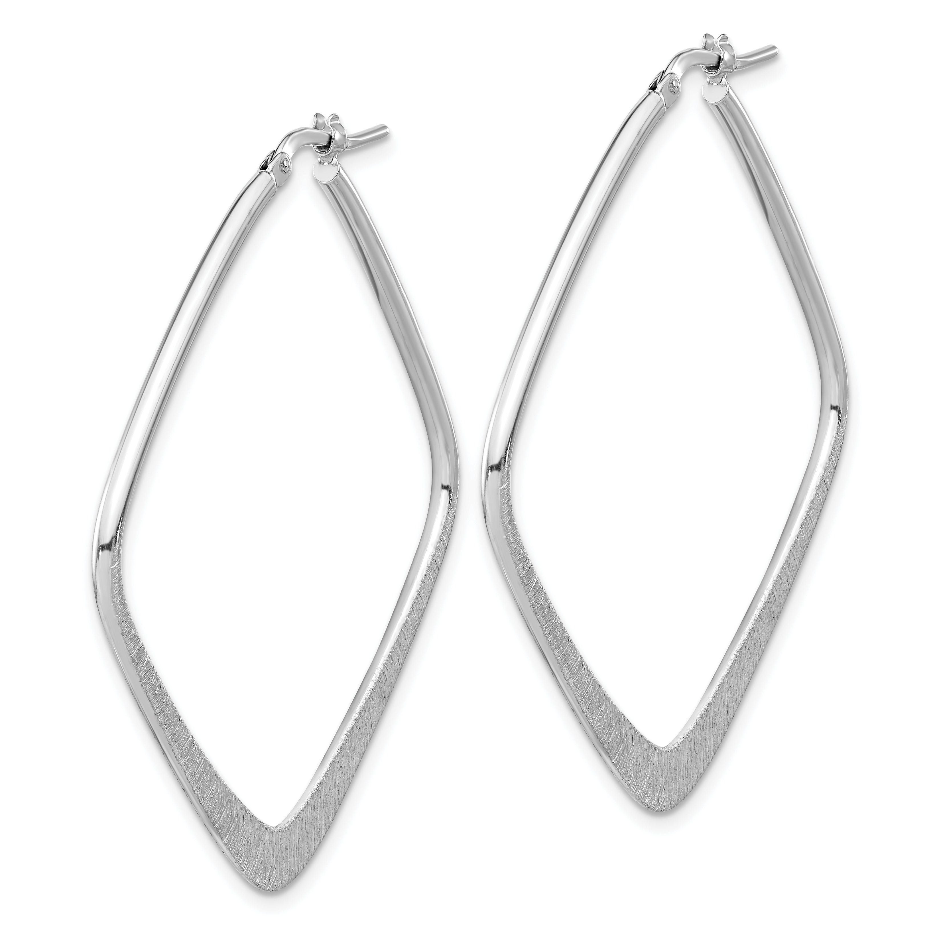 Sterling Silver Rhodium-plated Etched Square Hoop Earrings Secondary image