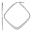 Sterling Silver Rhodium-plated Etched Square Hoop Earrings