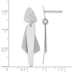 Sterling Silver RH-plated Polished and Brushed Post Dangle Earring