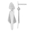 Sterling Silver RH-plated Polished and Brushed Post Dangle Earring