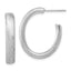 Sterling Silver Rhodium-plated Brushed J-Hoop Post Earrings