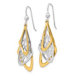 Sterling Silver Rhodium-plated and Gold-tone Dangle Earrings