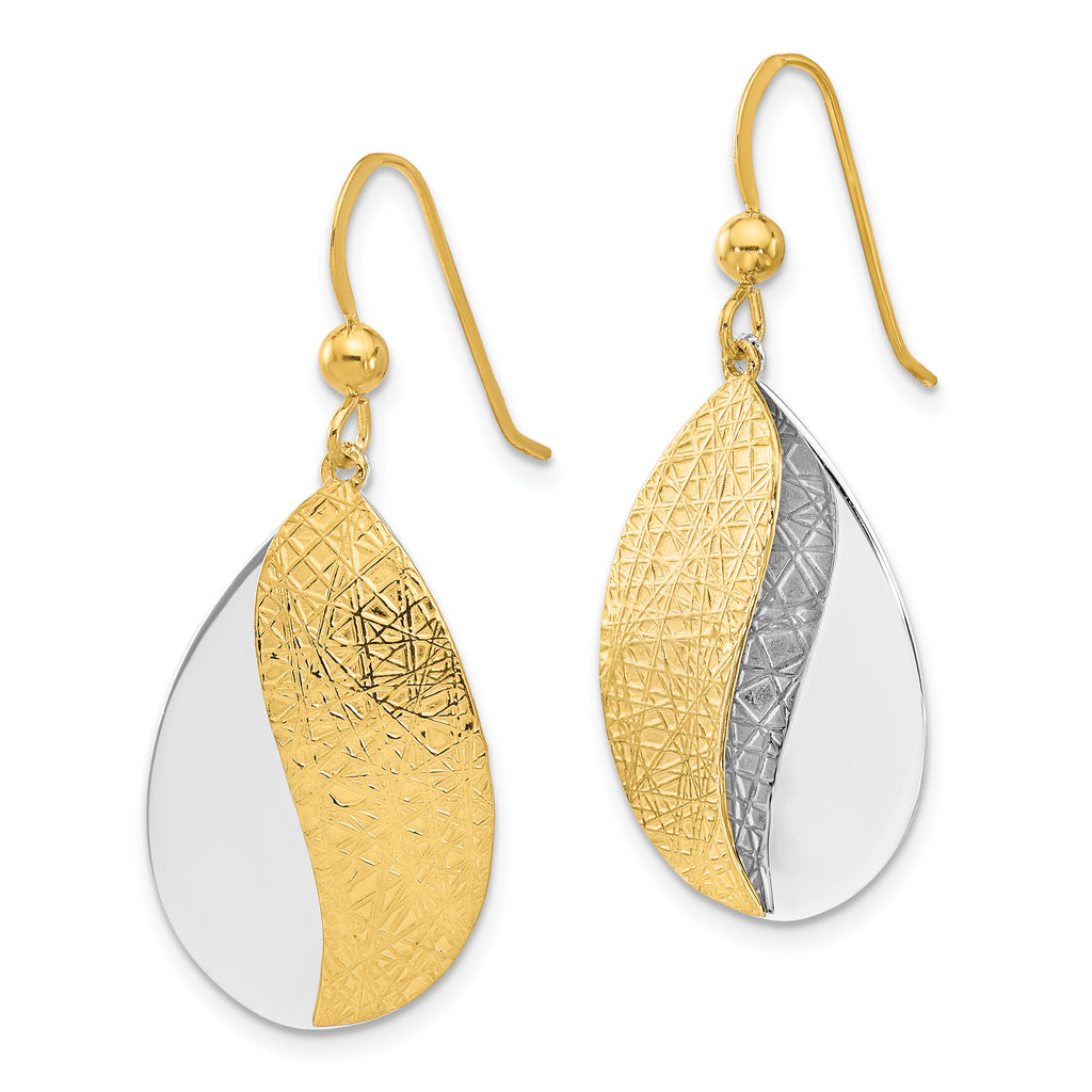 Sterling Silver Rh-plt and Gold-tone Radiant Essence Dangle Earrin