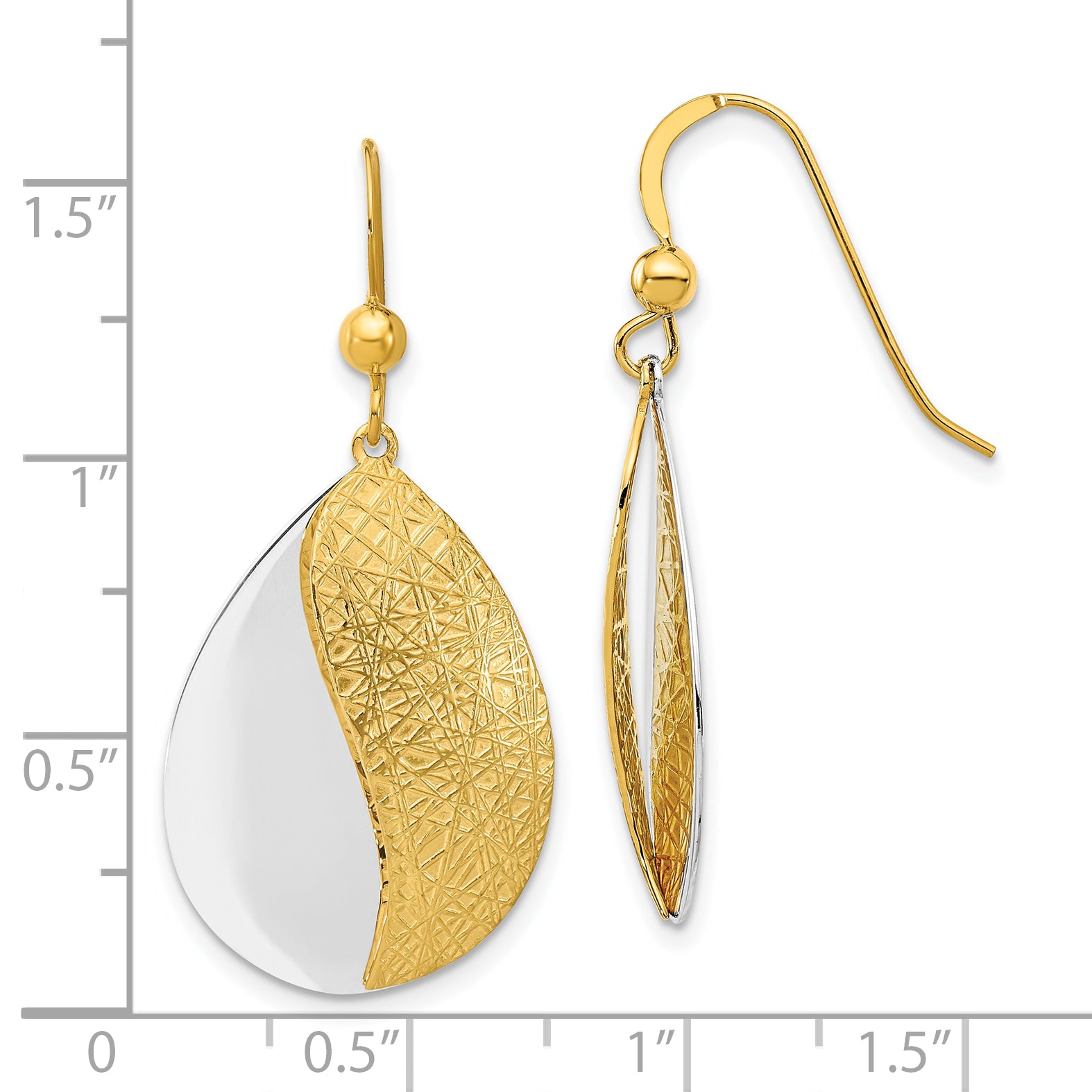 Sterling Silver Rh-plt and Gold-tone Radiant Essence Dangle Earrin