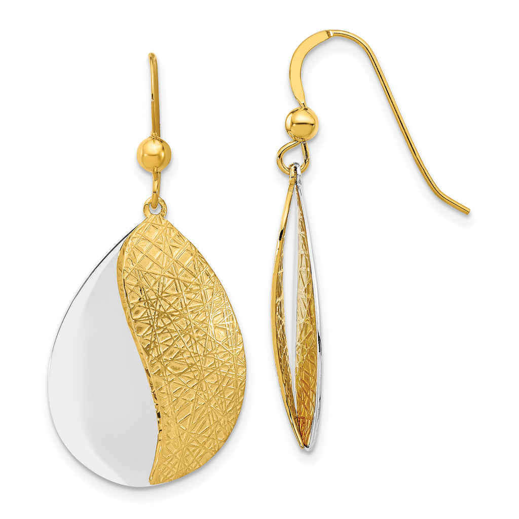 Sterling Silver Rh-plt and Gold-tone Radiant Essence Dangle Earrin