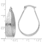 Sterling Silver Rhodium-plated Textured Hoop Earrings
