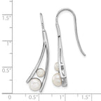 Sterling Silver Rhodium-plated FWC Pearl Drop Earrings