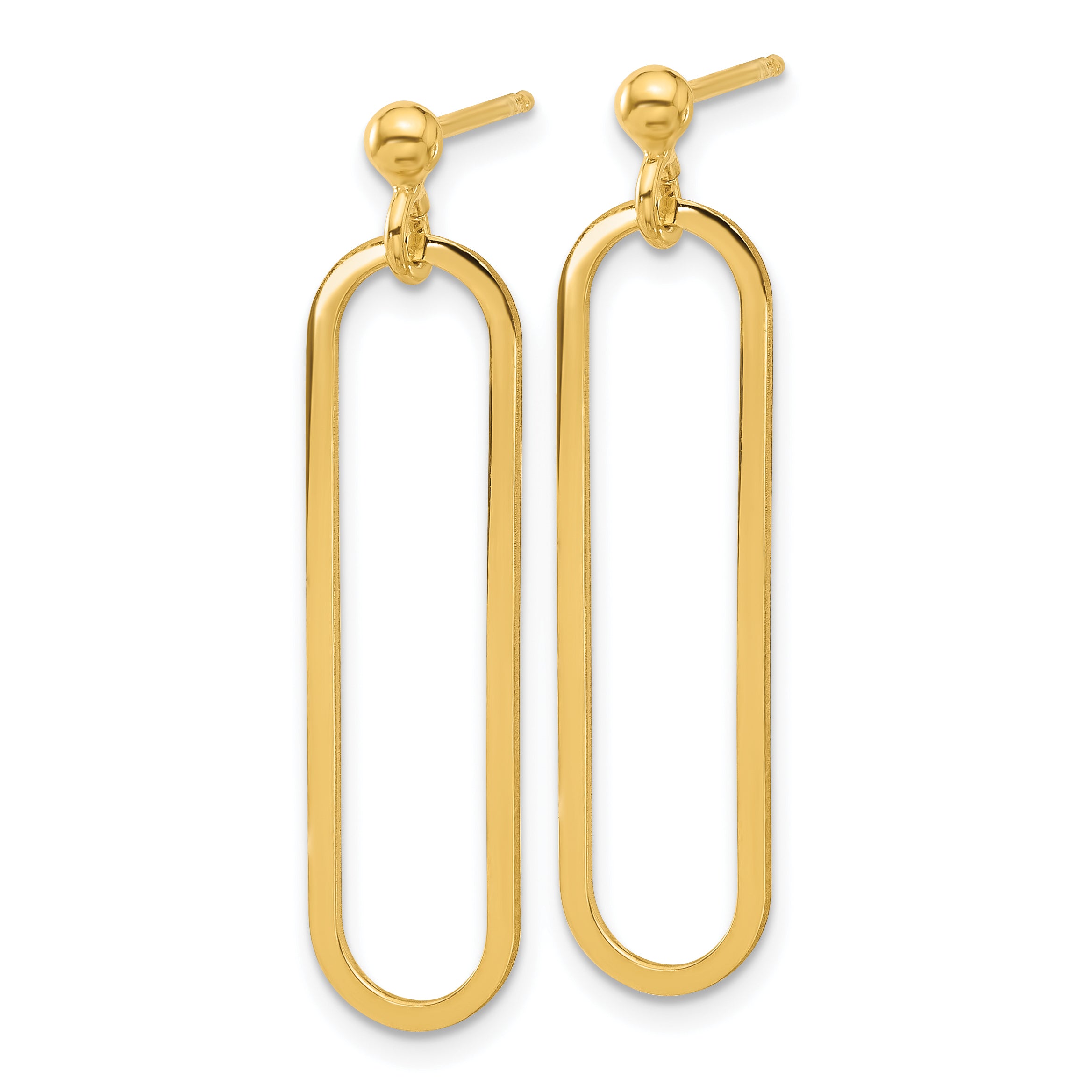 Sterling Silver Gold-plated Polished Paperclip Post Dangle Earring Secondary image