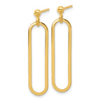 Sterling Silver Gold-plated Polished Paperclip Post Dangle Earring