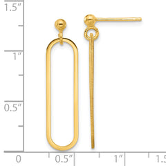 Sterling Silver Gold-plated Polished Paperclip Post Dangle Earring
