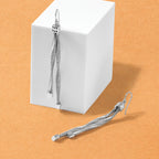 Sterling Silver Rh-pl Twist Texture Wrapped 2-strand Twist Earring