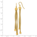 Sterling Silver Gold-plat Twist Texture Wrapped 2-strand Earrings