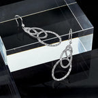Sterling Silver Rh-plated Polished/Textured Ovals Dangle Earrings