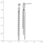 Sterling Silver Rh-plated Polished 3-Strand Post Dangle Earrings