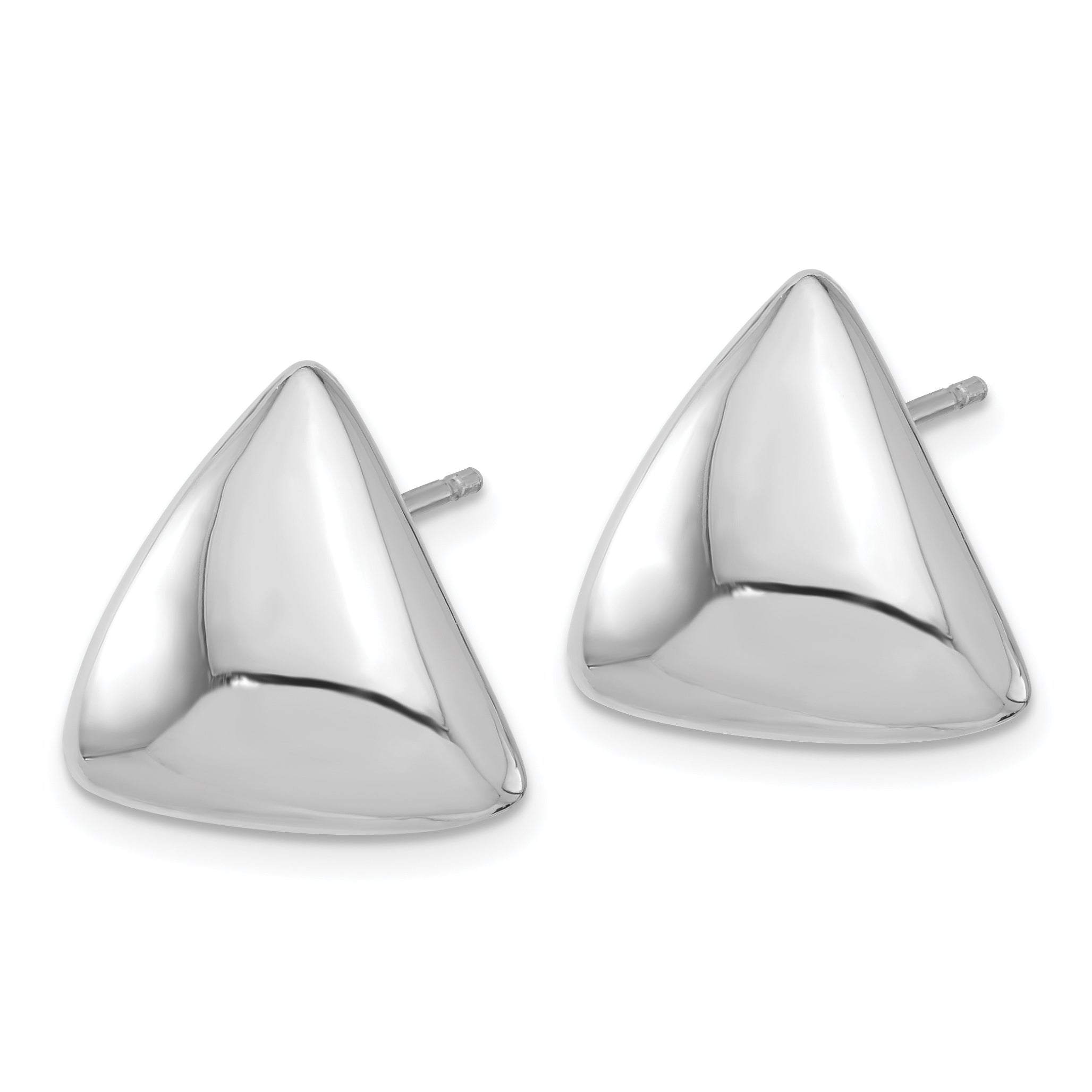 Sterling Silver Rh-plated Polished Hollow Triangle Post Earrings Secondary image