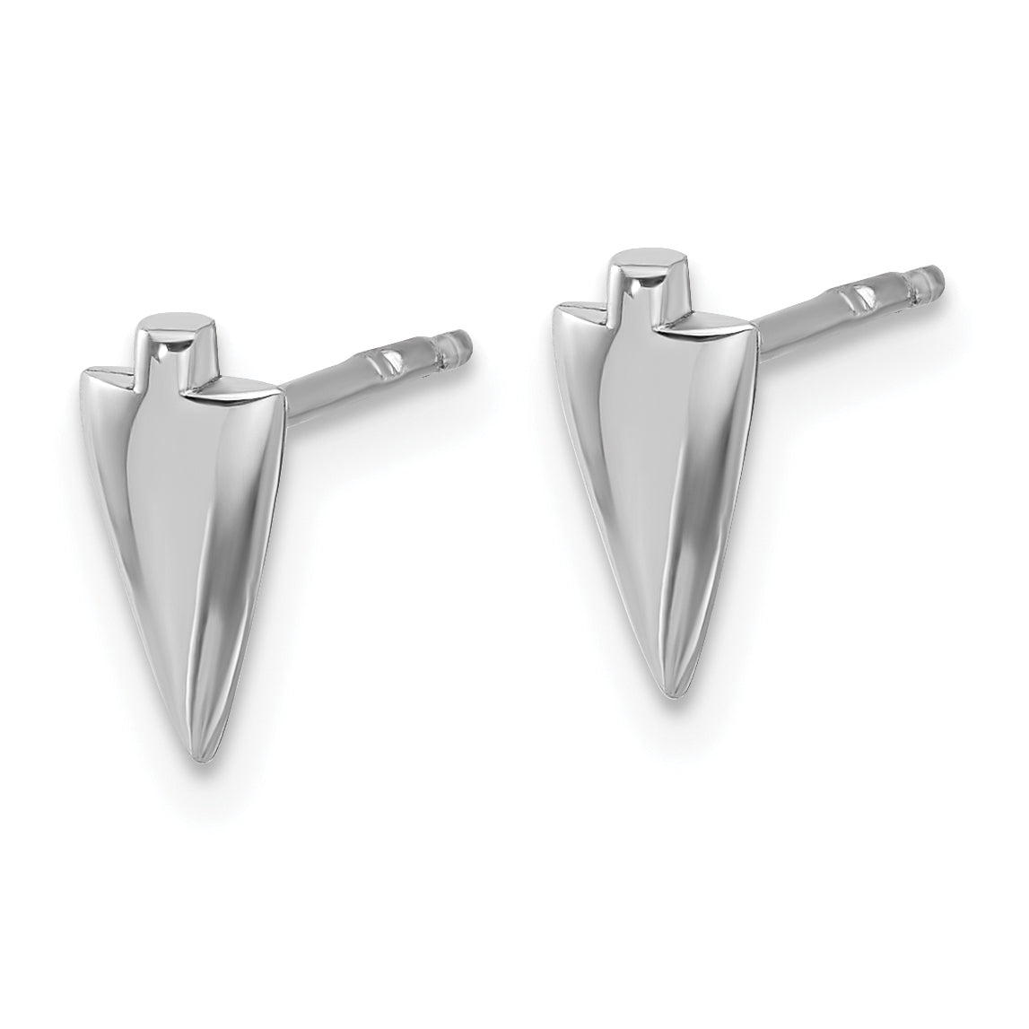Sterling Silver Rh-plated Polished Arrowhead Post Earrings Secondary image