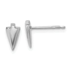 Sterling Silver Rh-plated Polished Arrowhead Post Earrings