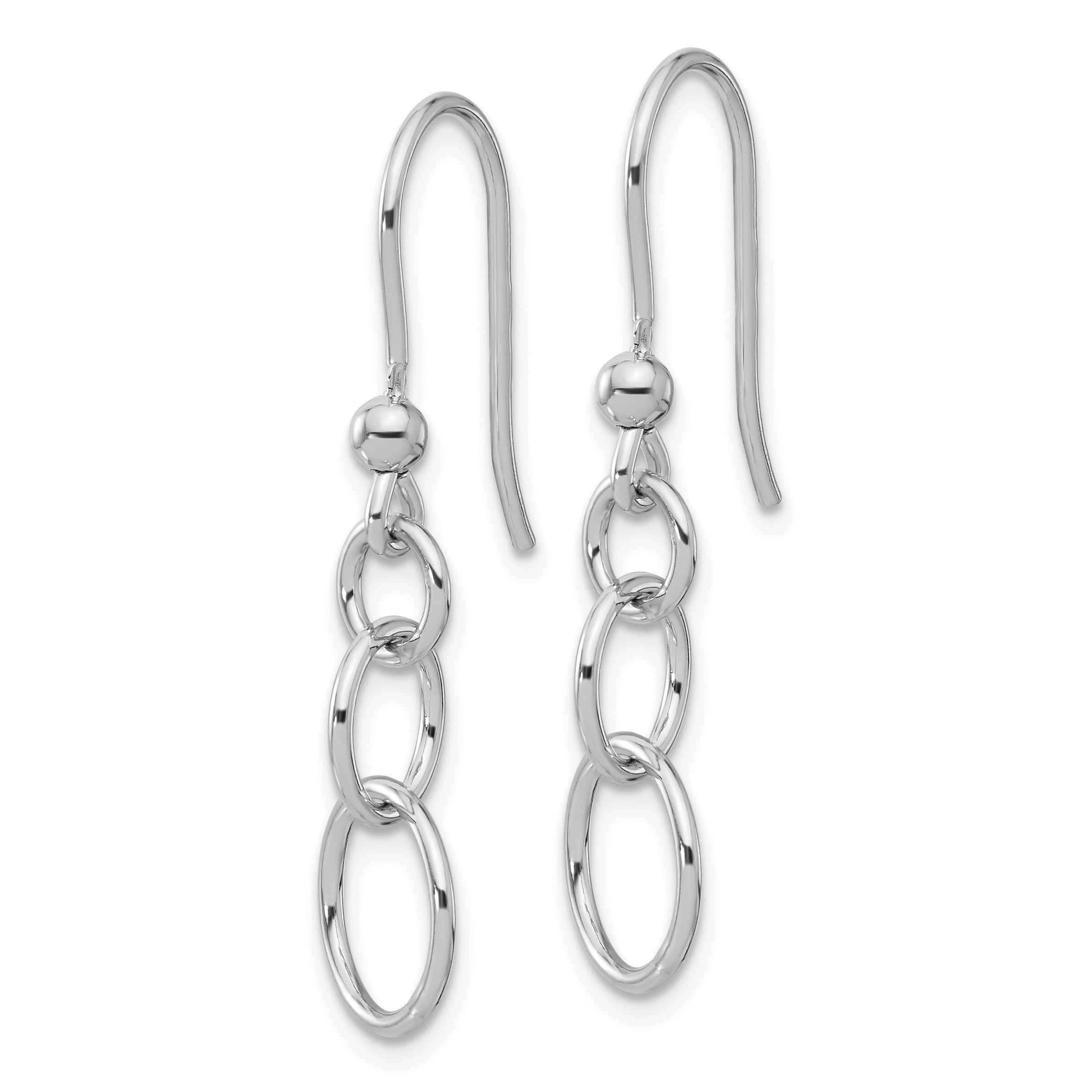 Sterling Silver Rh-plated Polished Graduated Circle Dangle Earring Secondary image