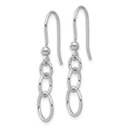 Sterling Silver Rh-plated Polished Graduated Circle Dangle Earring