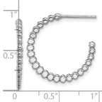 Sterling Silver Rhodium-plated Polished J-Hoop Earrings