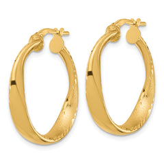 Sterling Silver Gold-plated Polished Hoop Earrings