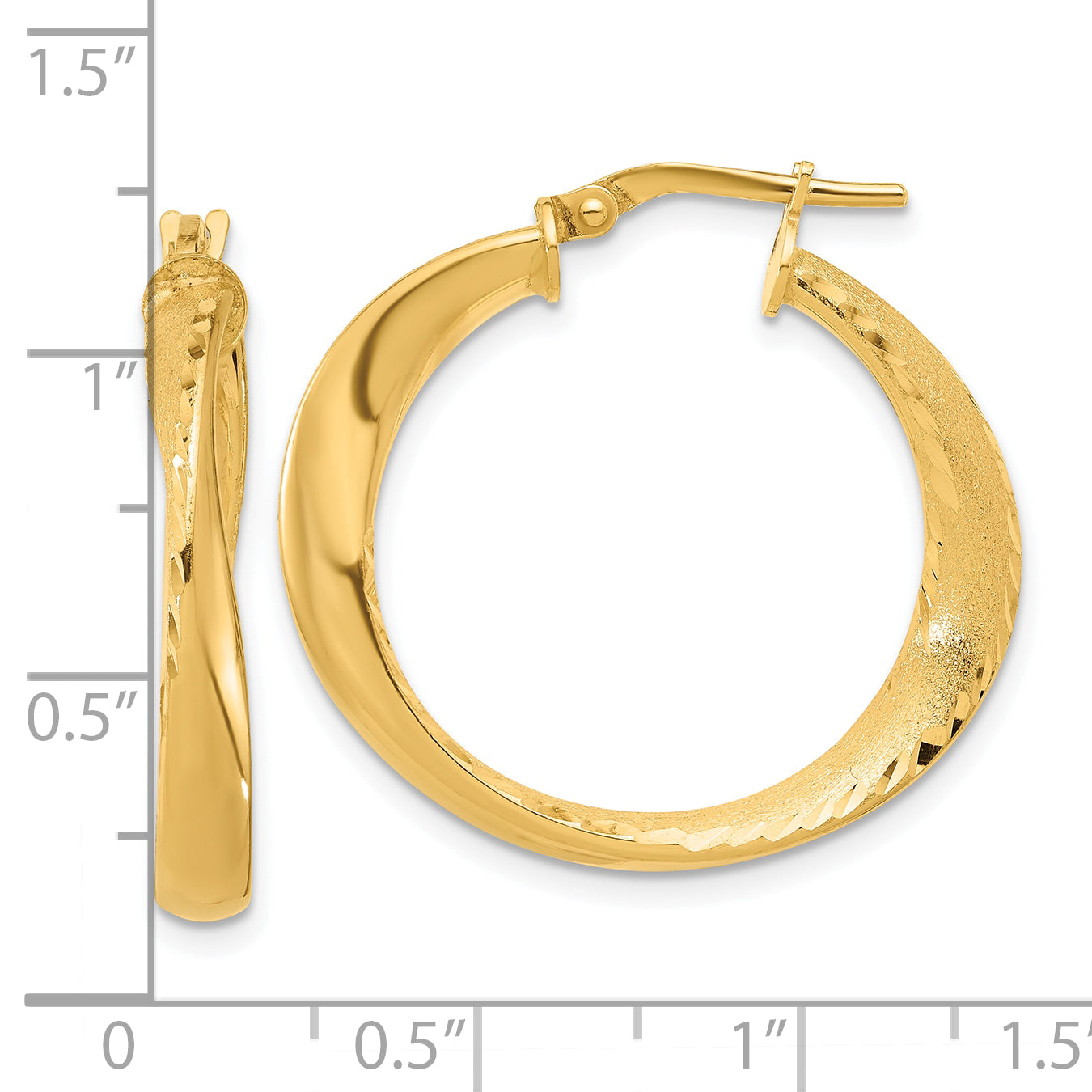 Sterling Silver Gold-plated Polished Hoop Earrings