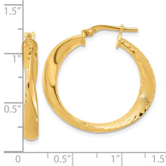 Sterling Silver Gold-plated Polished Hoop Earrings