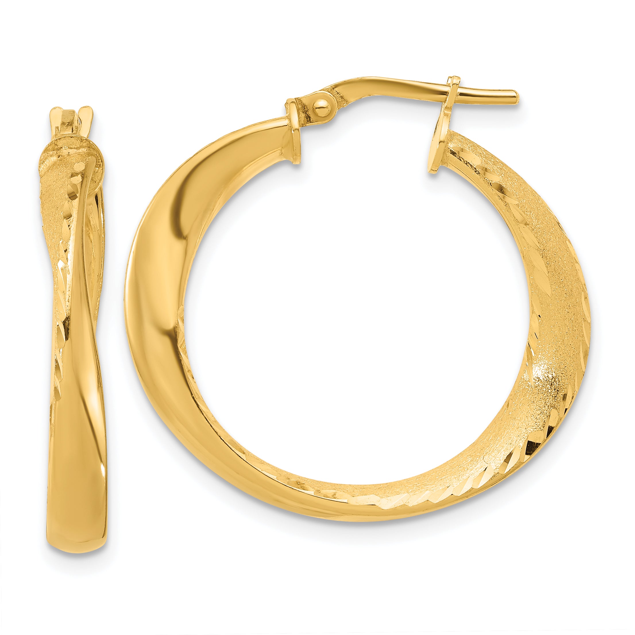 Sterling Silver Gold-plated Polished Hoop Earrings