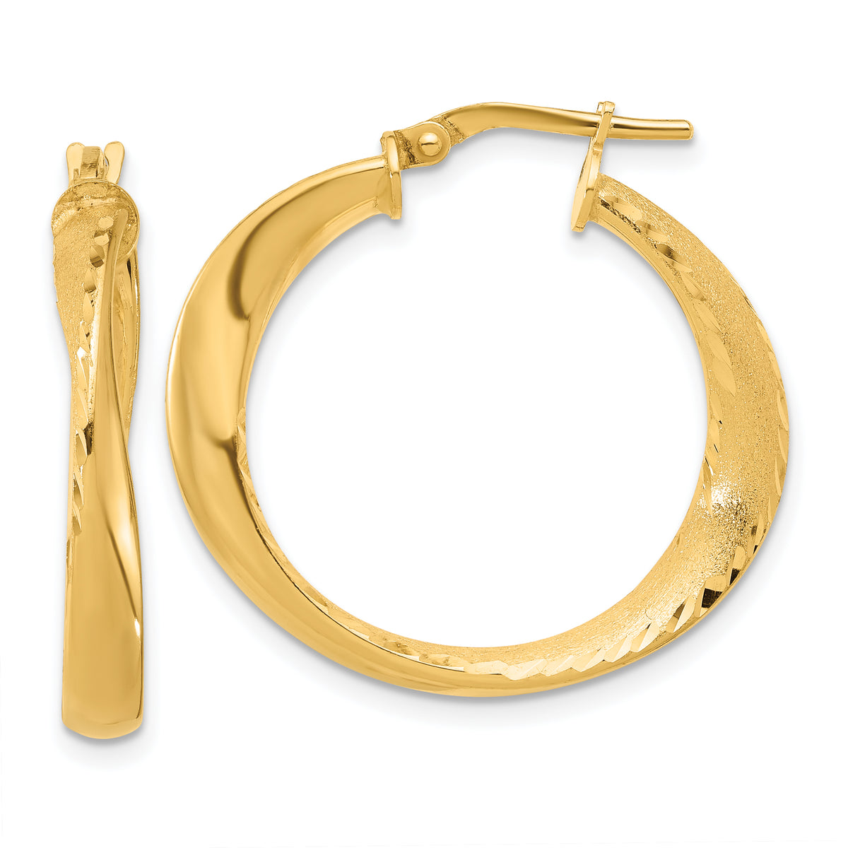 Sterling Silver Gold-plated Polished Hoop Earrings