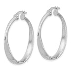 Sterling Silver Rhodium-plated Polished Hoop Earrings