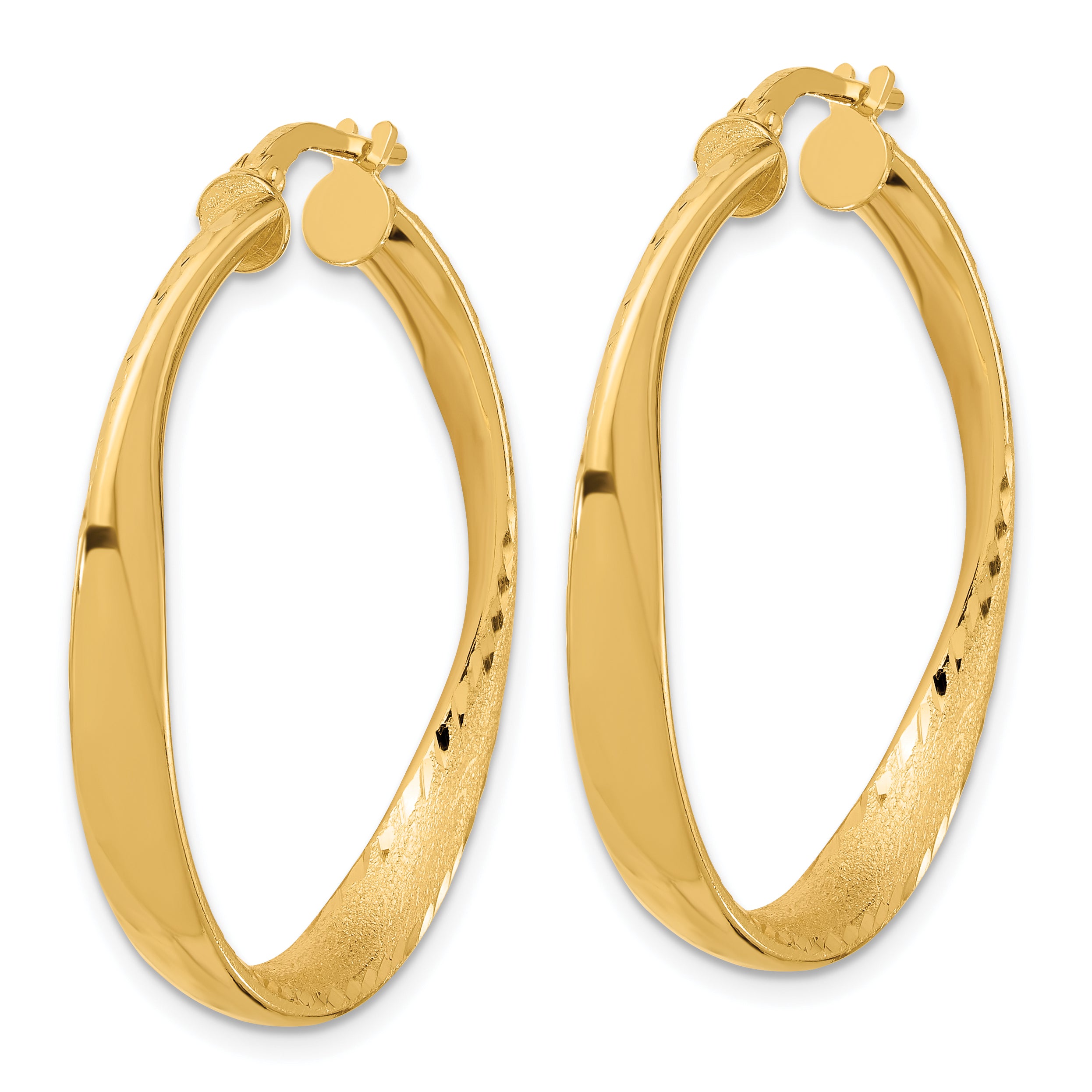 Sterling Silver Gold-plated Polished Hoop Earrings