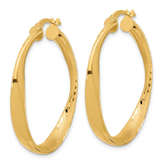 Sterling Silver Gold-plated Polished Hoop Earrings