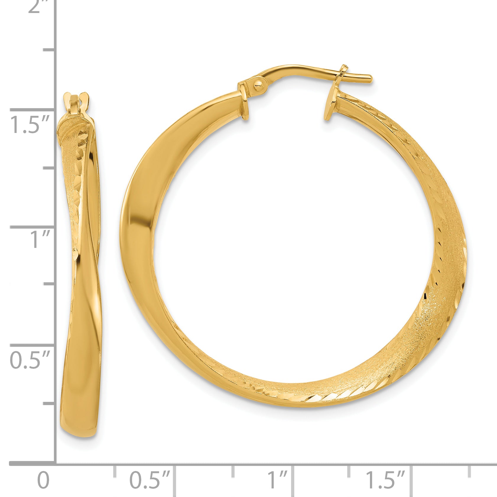 Sterling Silver Gold-plated Polished Hoop Earrings