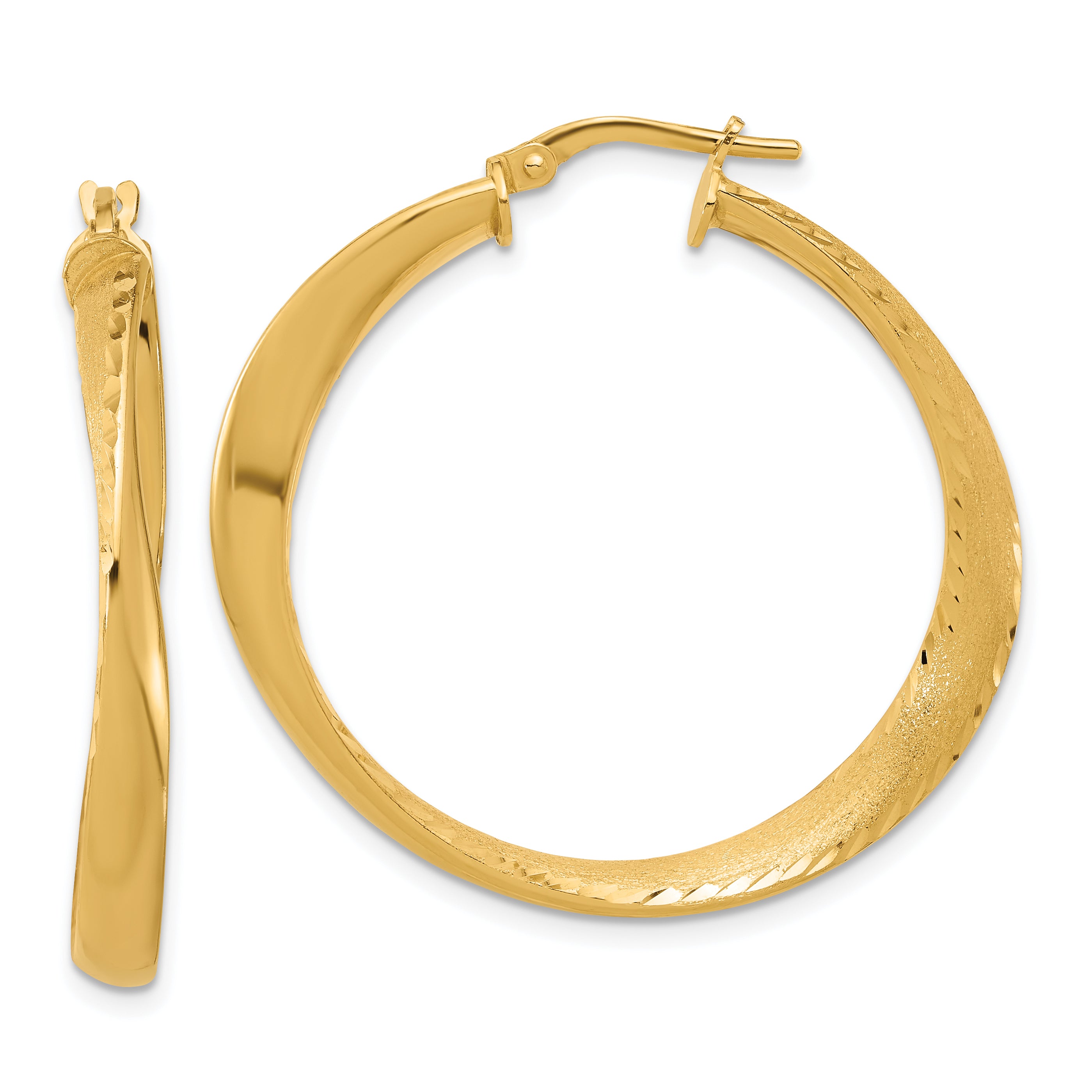 Sterling Silver Gold-plated Polished Hoop Earrings