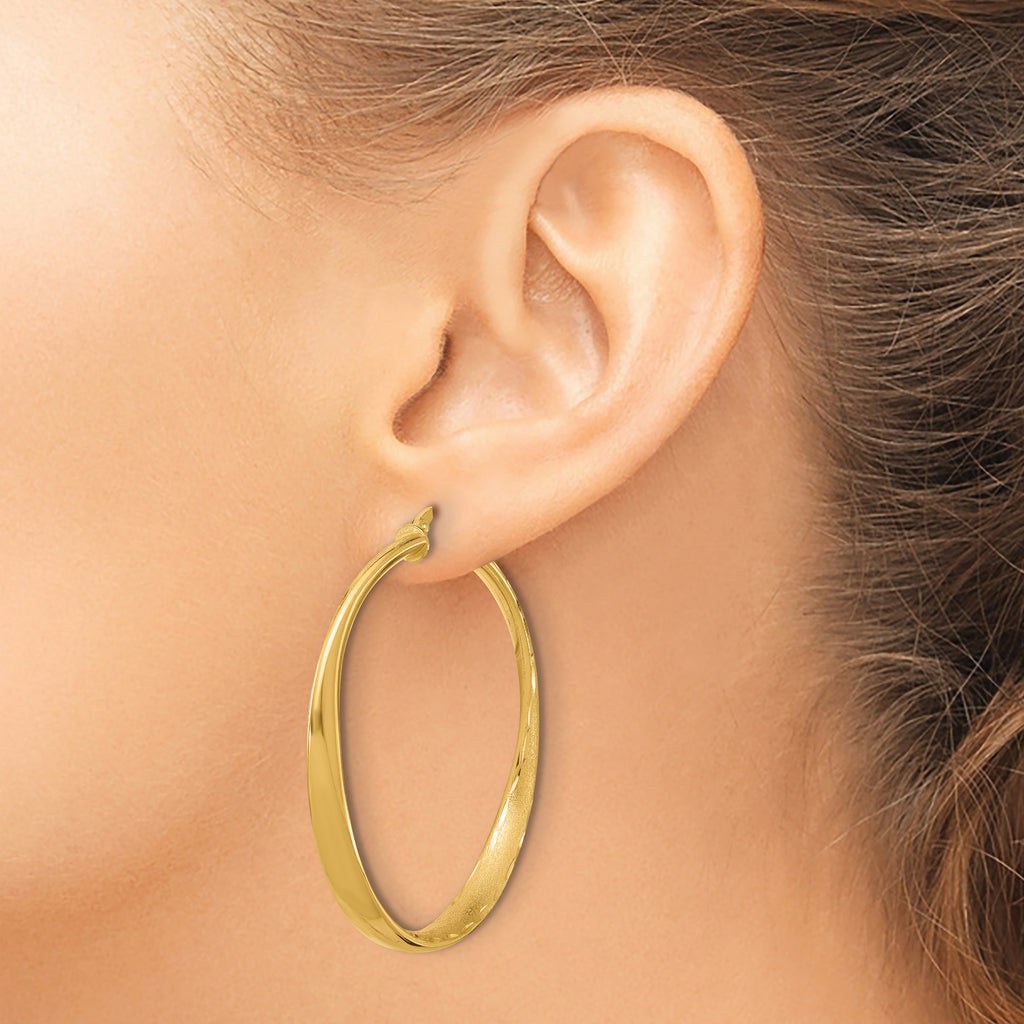 Sterling Silver Gold-plated Polished Hoop Earrings
