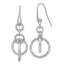 Sterling Silver Rhodium-plated Polished Circle Dangle Earrings