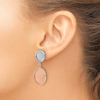 SS Rhodium/Rose-tone Radiant Essence Polished/Scratch Earrings