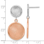 SS Rhodium/Rose-tone Radiant Essence Polished/Scratch Earrings