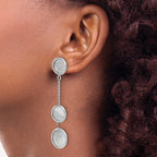 Sterling Silver Rh-plated Radiant Essence Polished/Scratch Earring